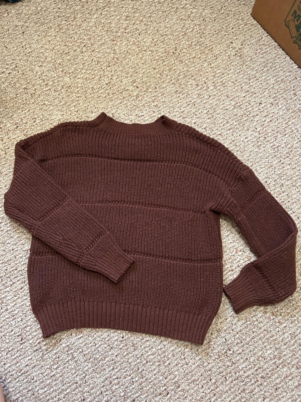 Women's Brown Knit Crewneck Sweater Shein
